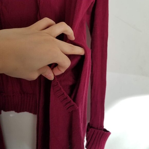 BCBGeneration Drape Open Front Cable Knit Cardigan - Picture 5 of 11